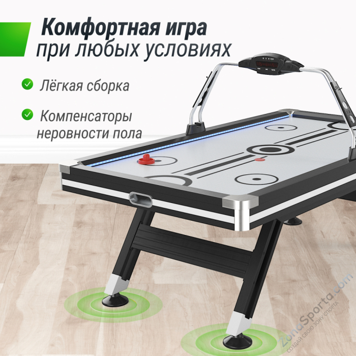 Игровой стол Unix Line Аэрохоккей (226х125 cм) Black White Игровой стол Unix Line Аэрохоккей (226х125 cм) Black White