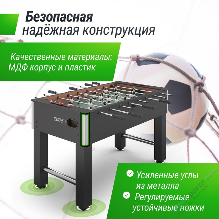 Игровой стол Unix Line Футбол - Кикер (140х74 cм) Black Игровой стол Unix Line Футбол - Кикер (140х74 cм) Black