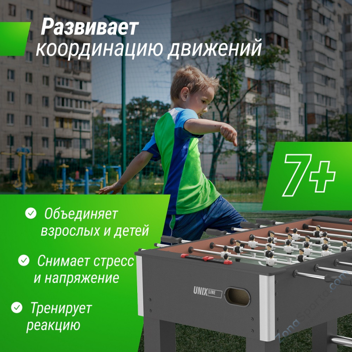 Игровой стол Unix Line Футбол - Кикер (140х74 cм) Black Игровой стол Unix Line Футбол - Кикер (140х74 cм) Black