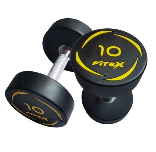 Комплект полиуретановых гантелей 27,5-50кг (10пар) со стойкой Fitex FTX-413.1 Комплект полиуретановых гантелей 27,5-50кг (10пар) со стойкой Fitex FTX-413.1