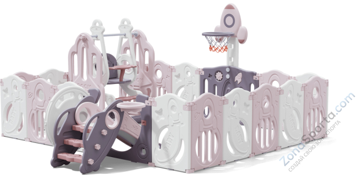 Манеж Unix Kids Supreme Space 200x200 Rose с качелями Манеж Unix Kids Supreme Space 200x200 Rose с качелями