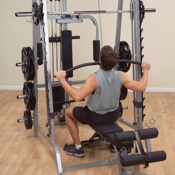 Мультикомплекс Body Solid GS348QP4 на базе машины Смита GS348Q Мультикомплекс Body Solid GS348QP4 на базе машины Смита GS348Q