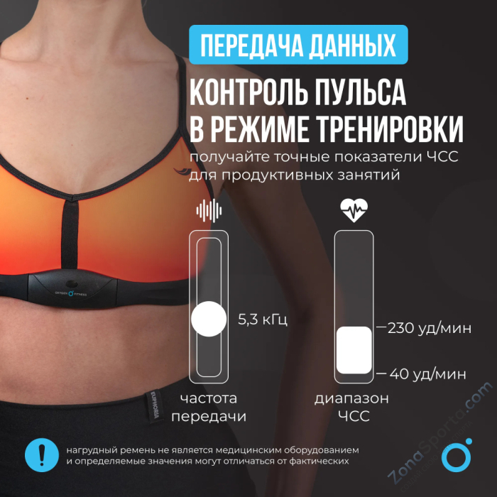 Нагрудный датчик пульса Oxygen Fitness Sense Нагрудный датчик пульса Oxygen Fitness Sense