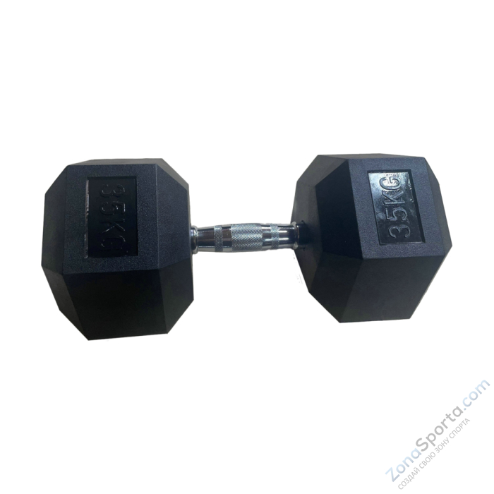 Обрезиненная гексагональная гантель INEX Hex Dumbbell 35 кг Обрезиненная гексагональная гантель INEX Hex Dumbbell 35 кг