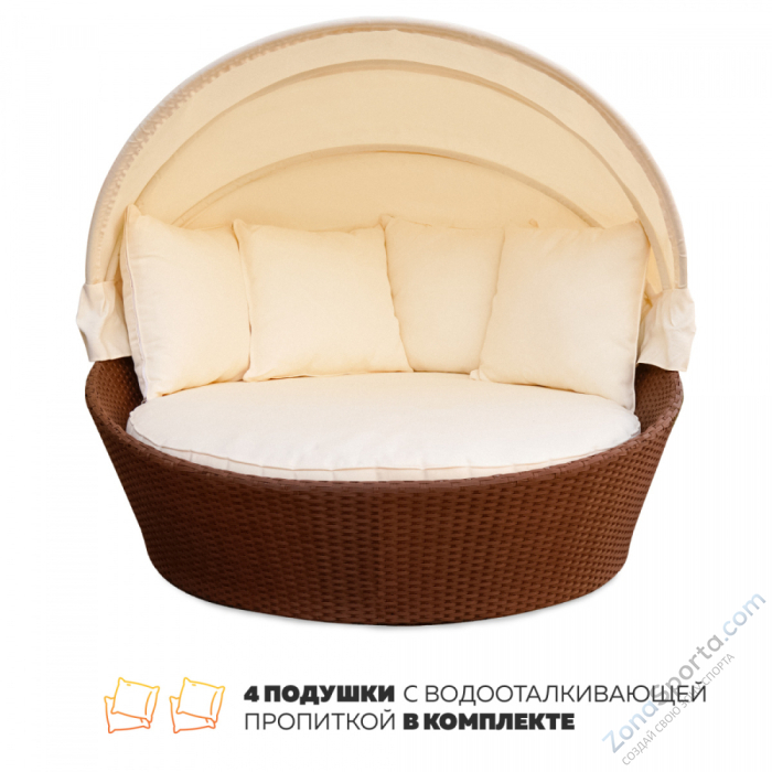 Шезлонг-диван Kvimol КМ-0099 белый из искусственного ротанга Шезлонг-диван Kvimol КМ-0099 белый из искусственного ротанга