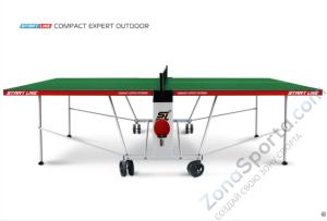 Всепогодный теннисный стол Start Line Compact Expert Outdoor 4 green