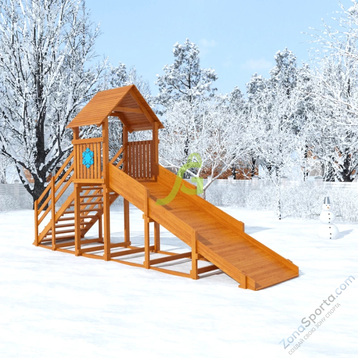 Заливная горка IgraGrad Snow Fox Start с крышей скат 4 м Заливная горка IgraGrad Snow Fox Start с крышей скат 4 м